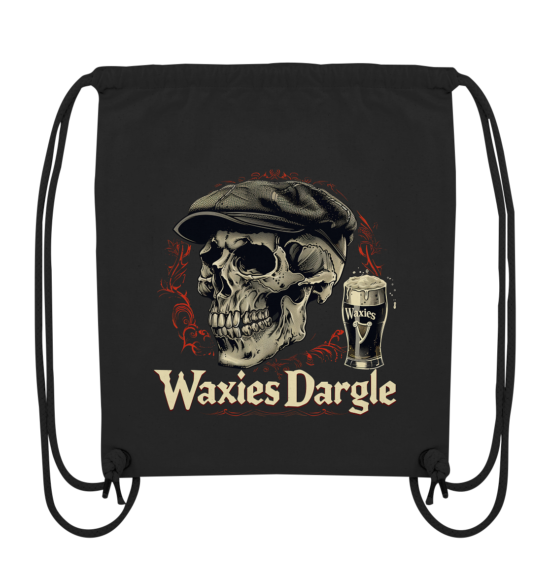 Waxies Dargle "Flatcap / Skull I"  - Organic Gym-Bag