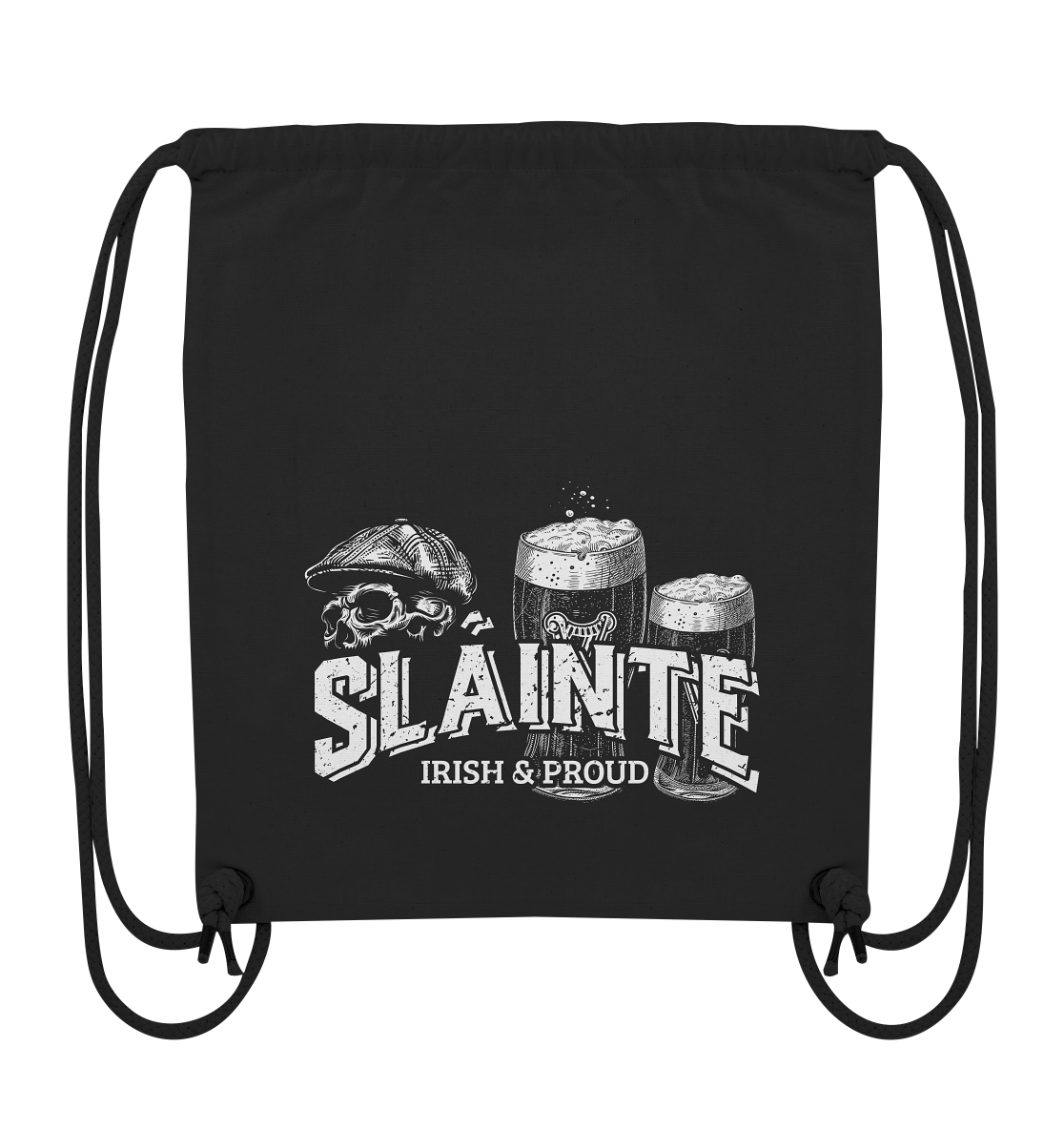 Sláinte "Irish & Proud / Flatcap-Skull I" - Organic Gym-Bag