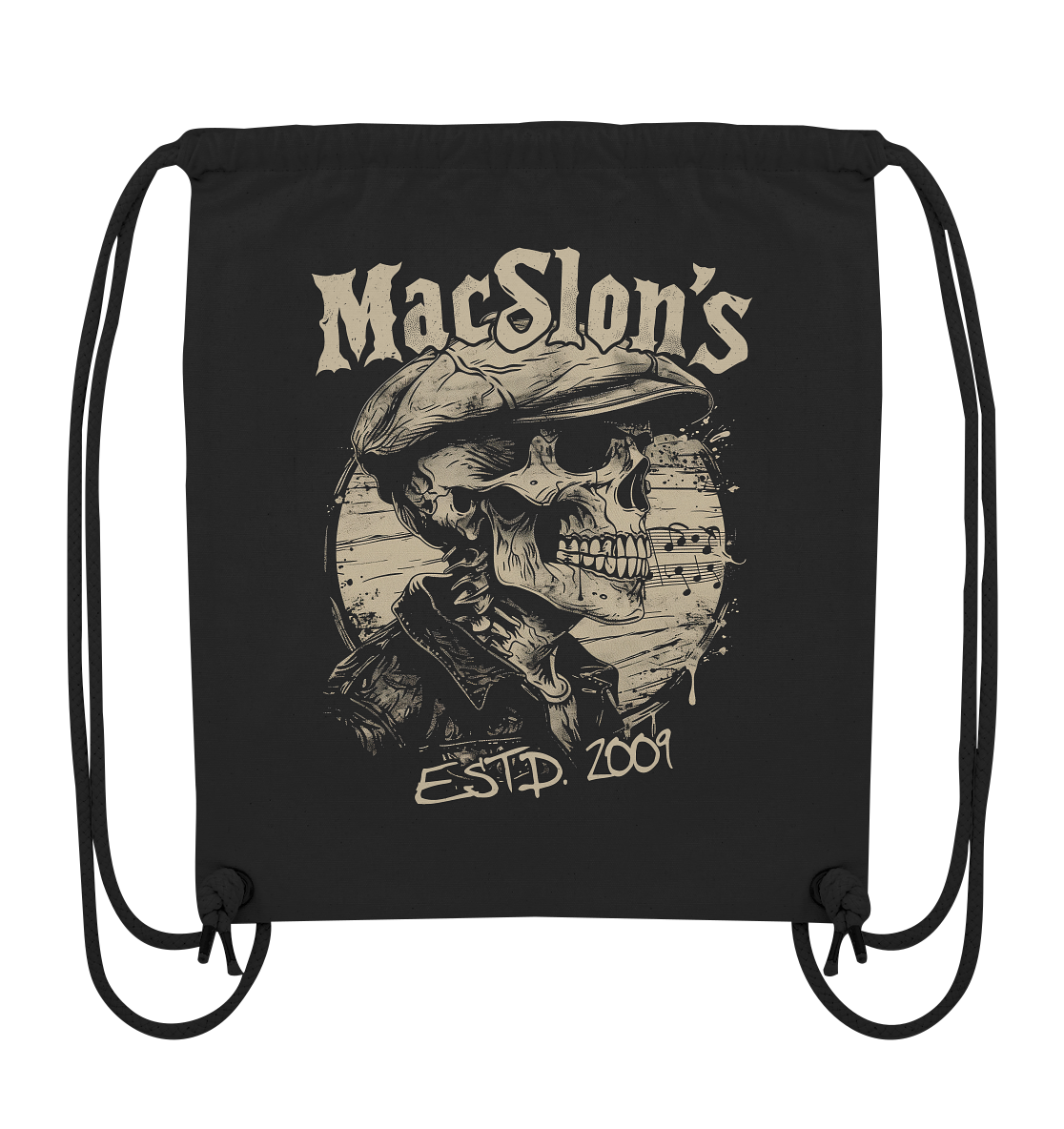 MacSlon's "Estd. 2009 / Flatcap-Skull XIII"  - Organic Gym-Bag