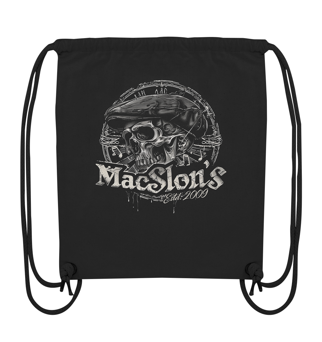 MacSlon's "Estd. 2009 / Flatcap-Skull X"  - Organic Gym-Bag