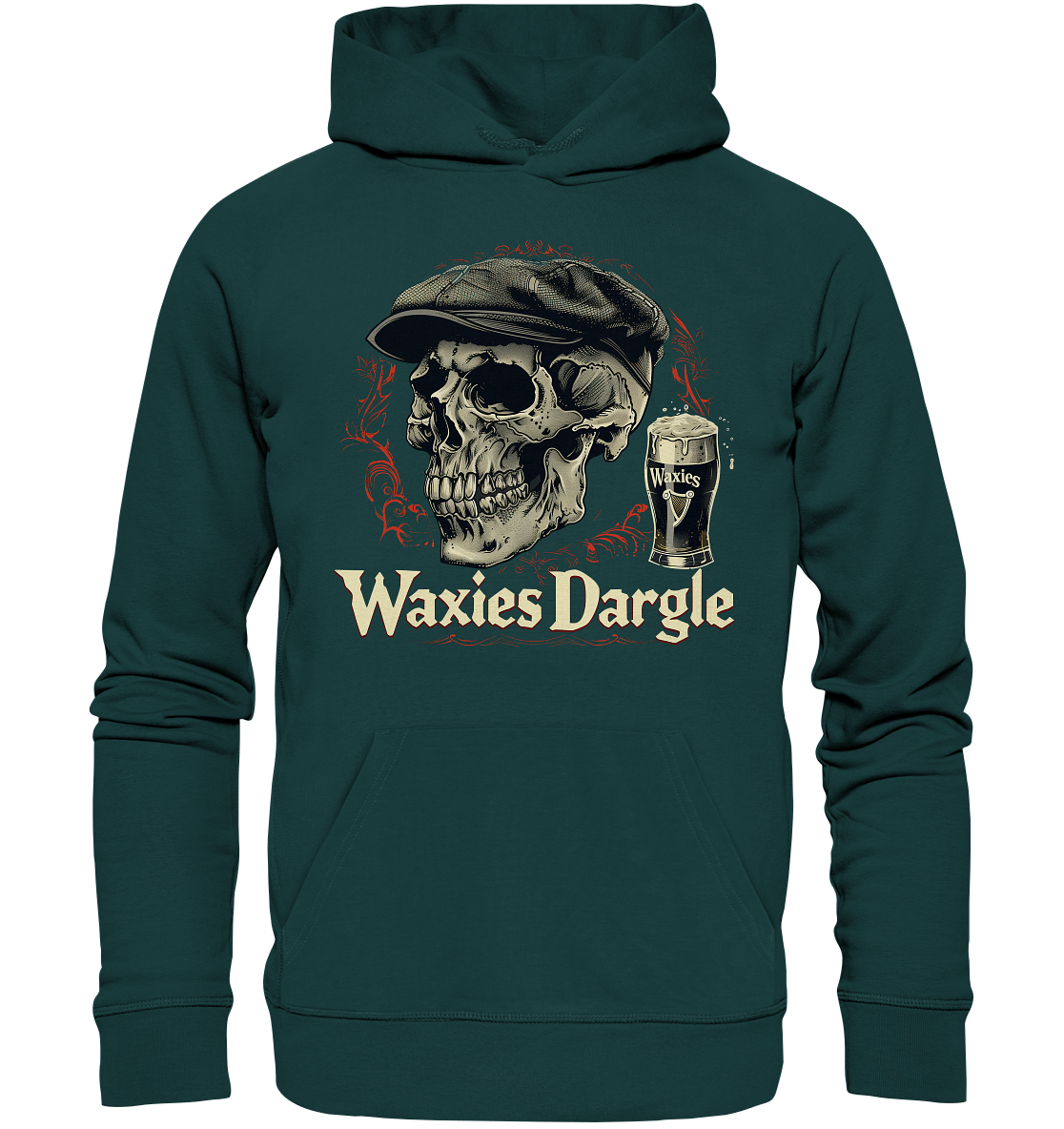 Waxies Dargle "Flatcap / Skull I"  - Organic Hoodie