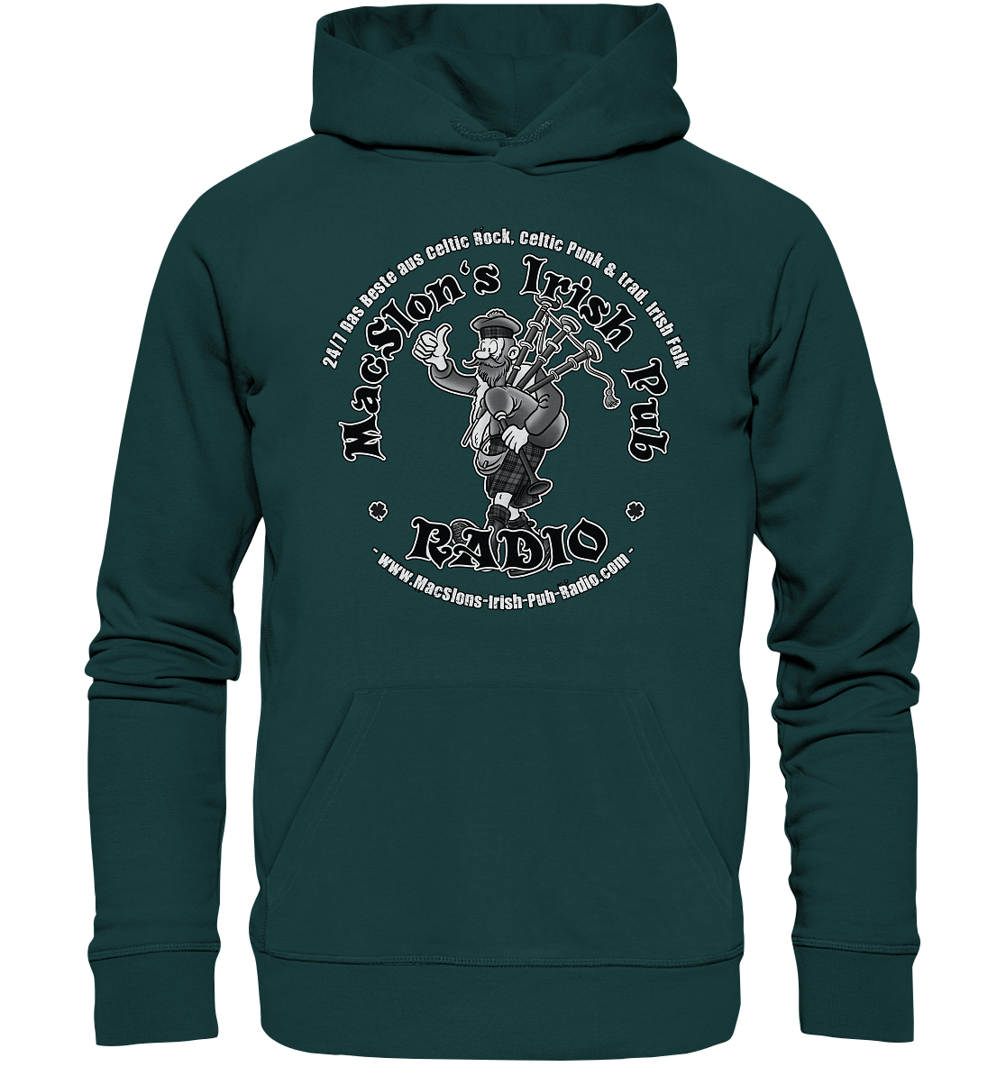 MacSlon's Radio "24/7 - Scotsman Logo" - Organic Hoodie