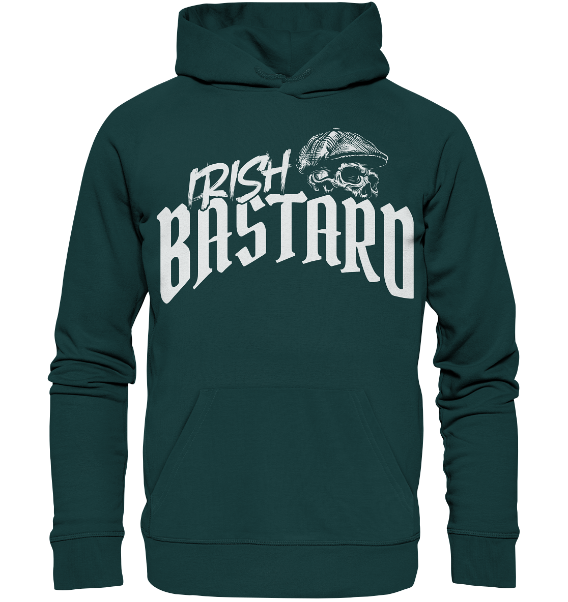 Irish Bastard "Flatcap-Skull V" - Organic Hoodie