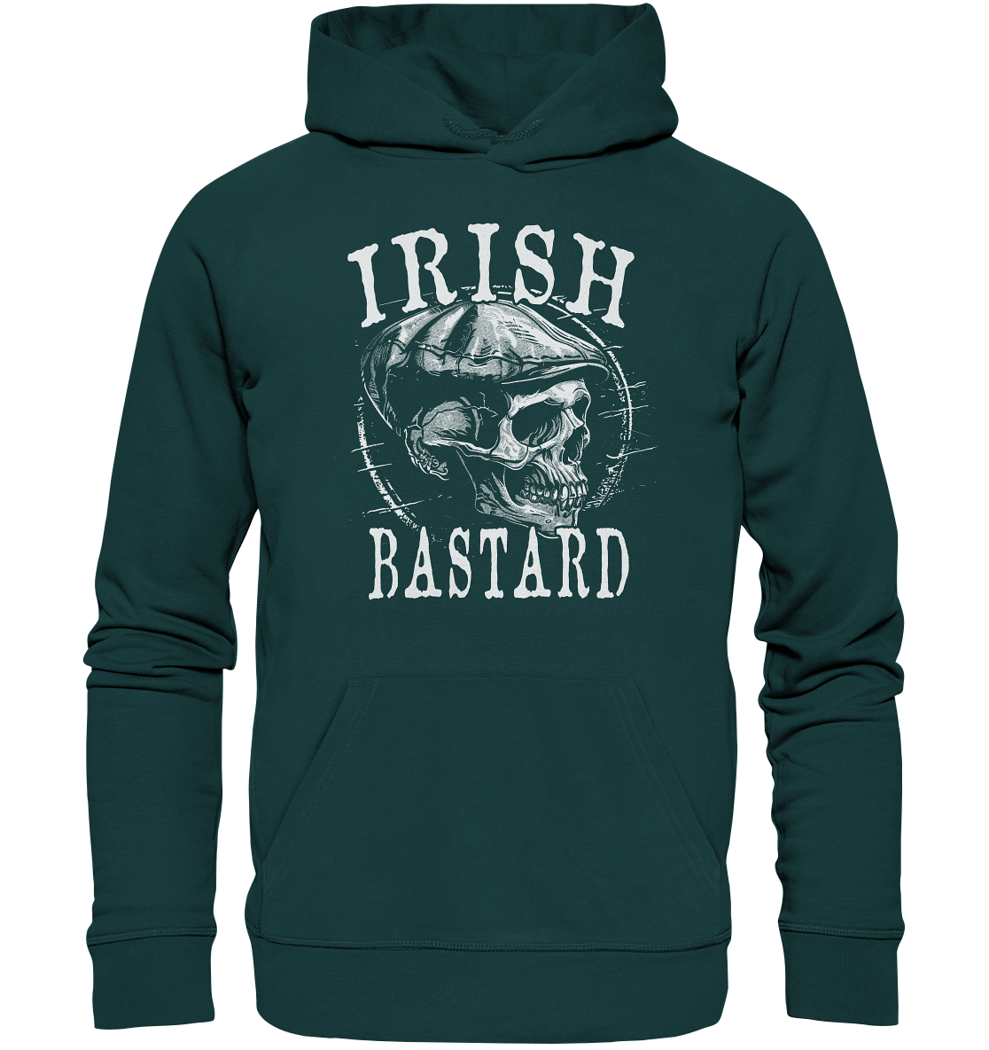 Irish Bastard "Flatcap-Skull I" - Organic Hoodie