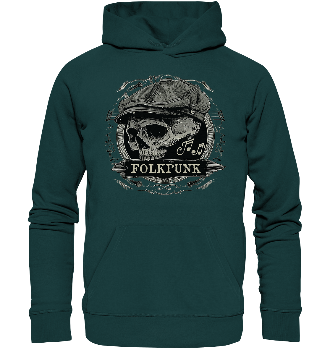 Folkpunk "Flatcap-Skull II"  - Organic Hoodie