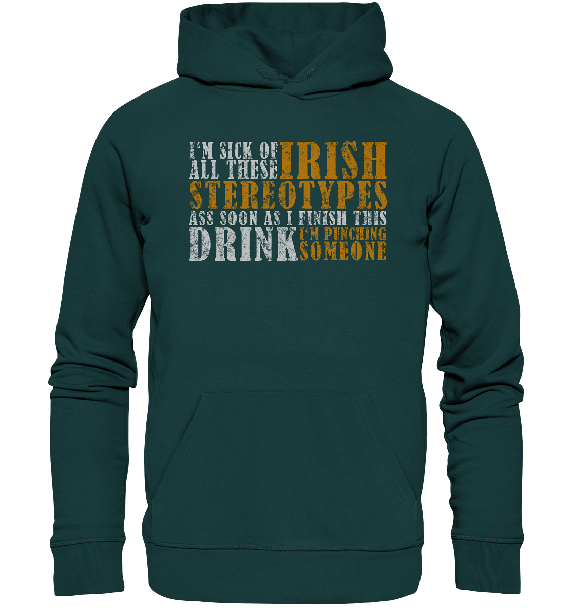 Irish Stereotypes "Punching Someone I" - Organic Hoodie