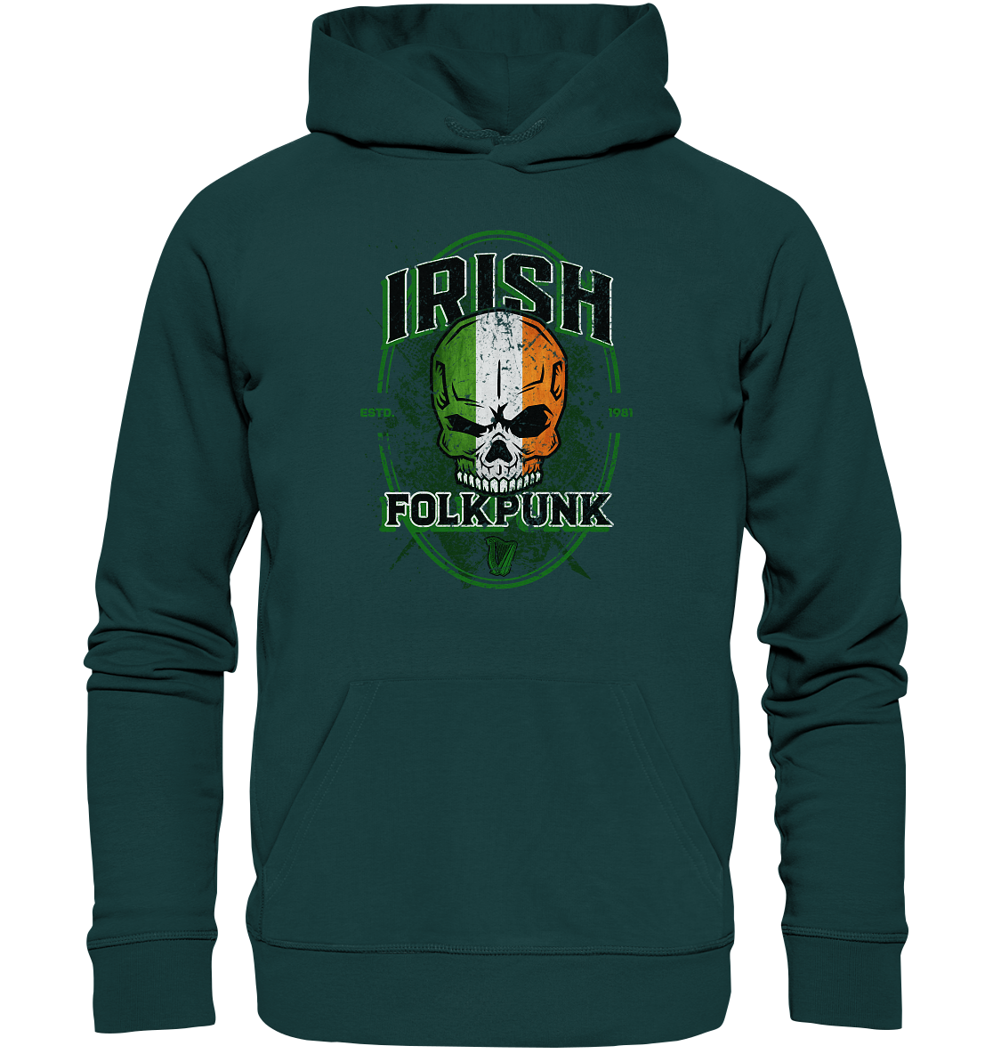 Irish Folkpunk "Skull" - Organic Hoodie