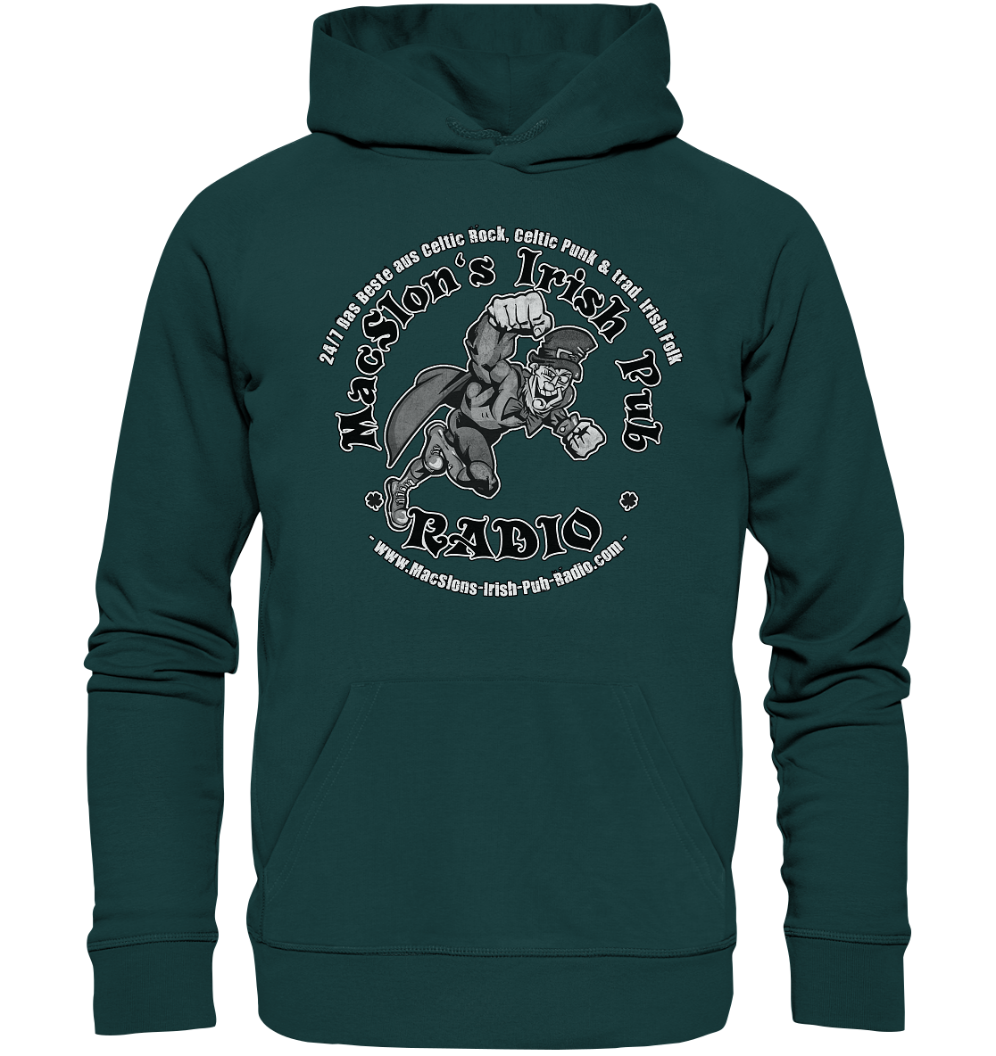 MacSlon's Radio "24/7 - Irish Superhero" - Organic Hoodie