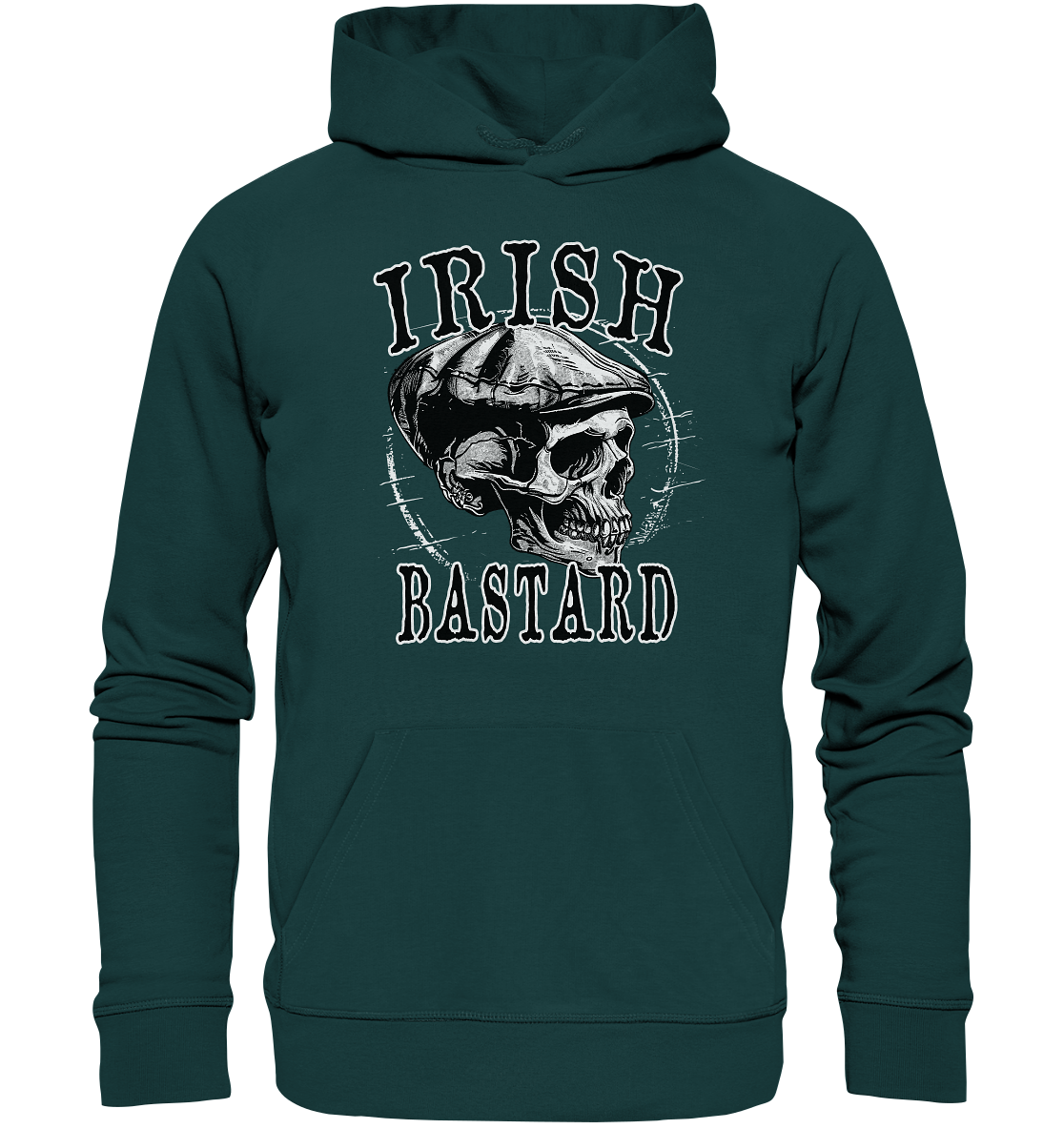 Irish Bastard "Flatcap-Skull II" - Organic Hoodie