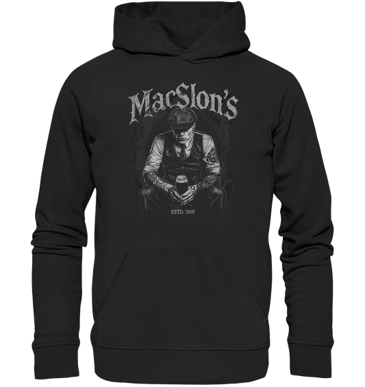 MacSlon's "Estd. 2009 / Drinking Guy I" - Organic Hoodie