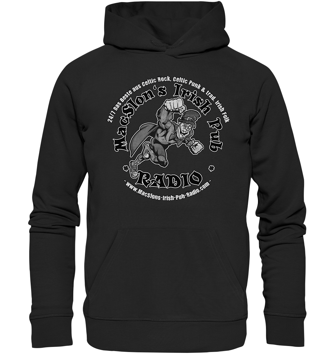 MacSlon's Radio "24/7 - Irish Superhero" - Organic Hoodie