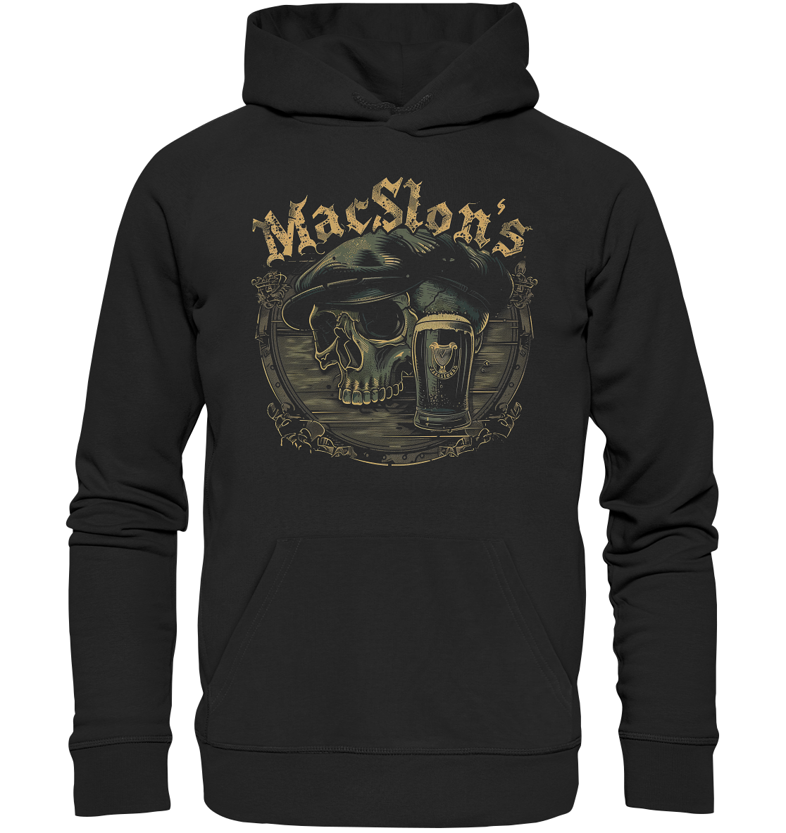 MacSlon's "Flatcap-Skull III"  - Organic Hoodie