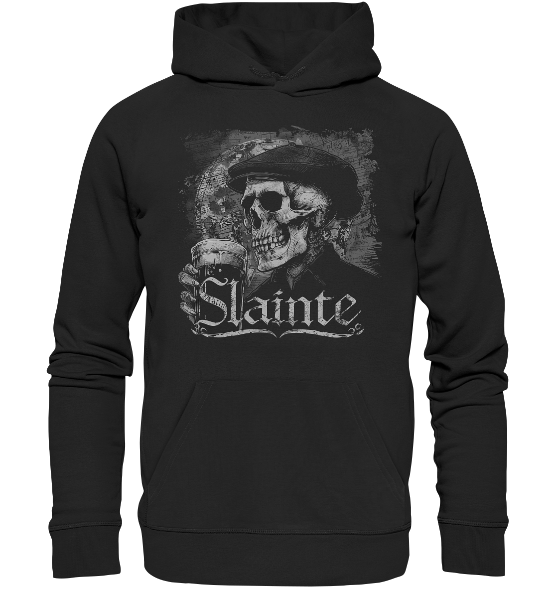 Slainte "Flatcap-Skull I" - Organic Hoodie