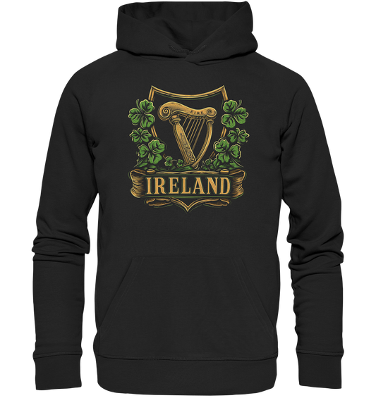 Ireland "Éire / Harp / Shamrock" - Organic Hoodie