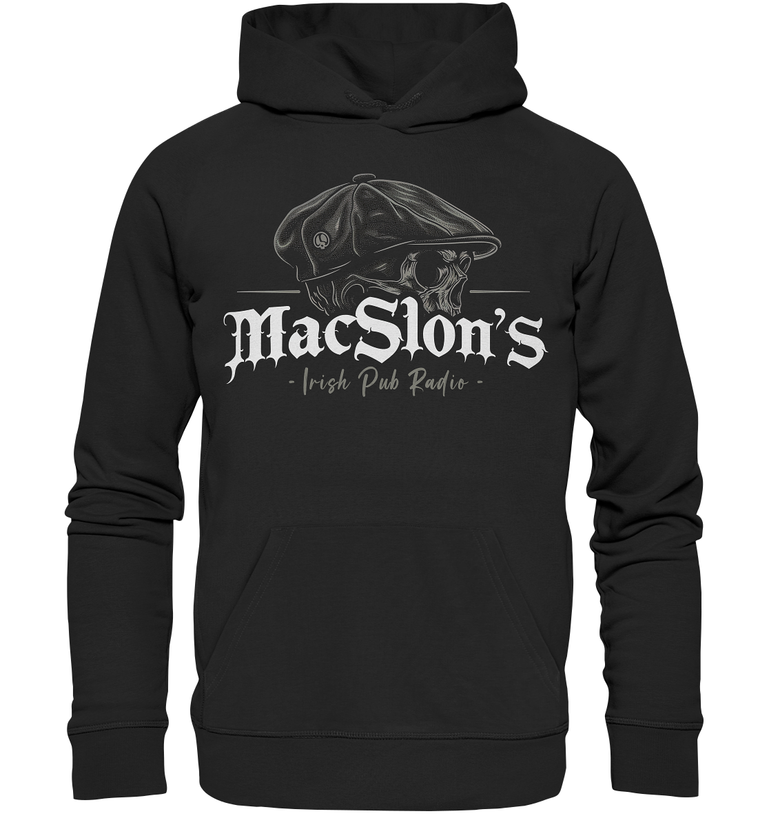 MacSlon's Irish Pub Radio "Flatcap-Skull I"  - Organic Hoodie