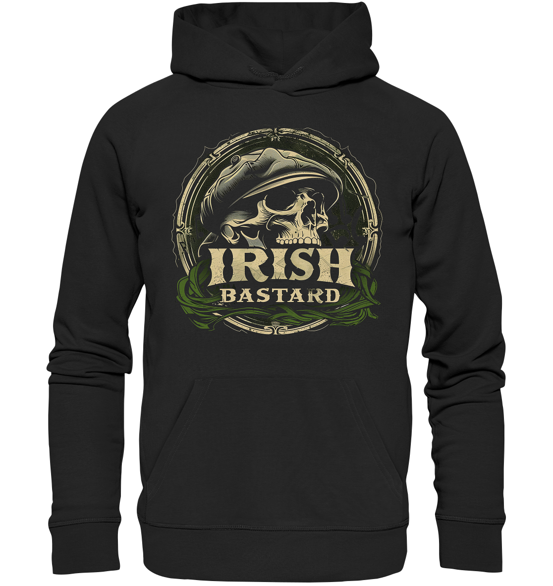 Irish Bastard "Flatcap-Skull VI" - Organic Hoodie