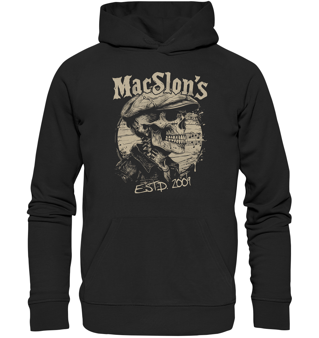 MacSlon's "Estd. 2009 / Flatcap-Skull XIII"  - Organic Hoodie