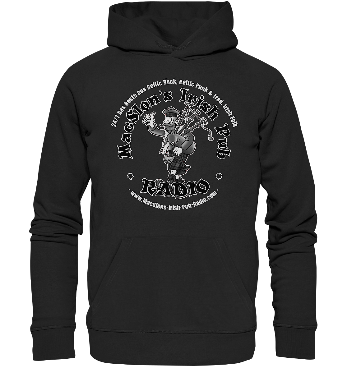 MacSlon's Radio "24/7 - Scotsman Logo" - Organic Hoodie