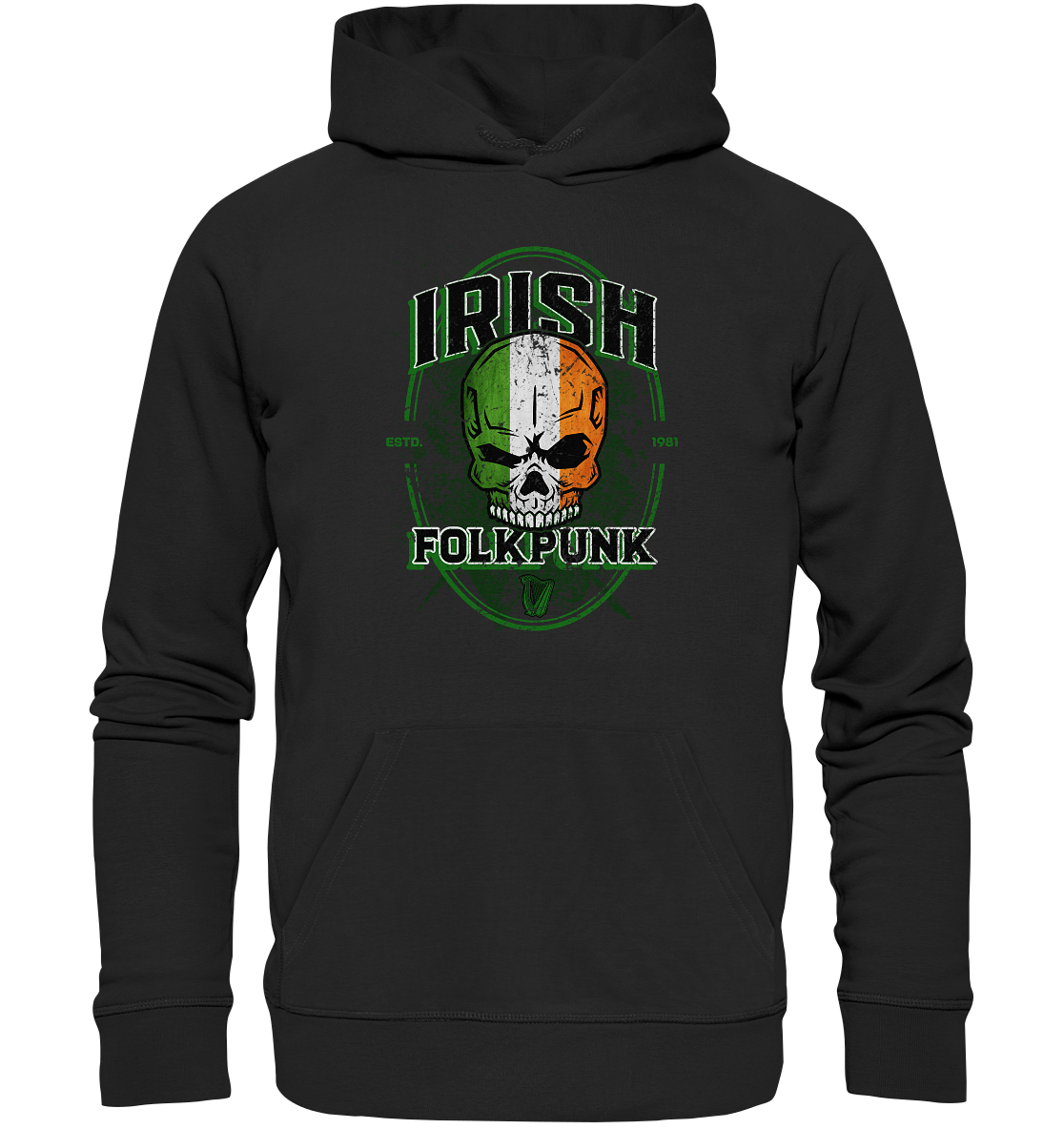 Irish Folkpunk "Skull" - Organic Hoodie