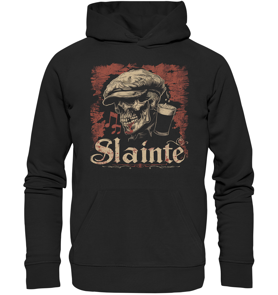 Slainte "Flatcap-Skull II" - Organic Hoodie