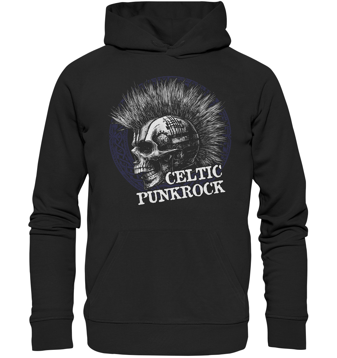 Celtic Punkrock "Mohawk / Skull I" - Organic Hoodie