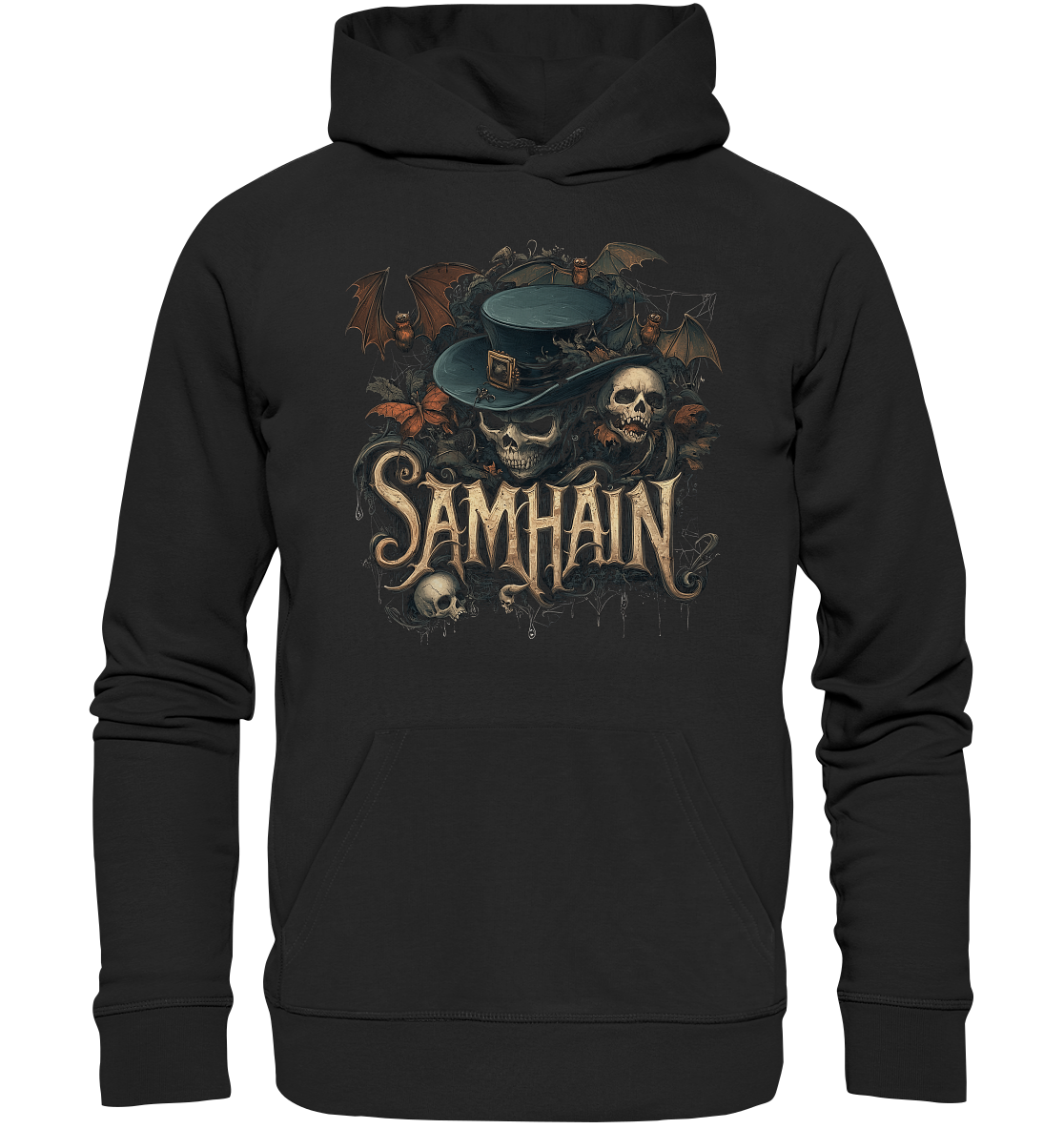 Samhain "Bats & Skulls I" - Organic Hoodie