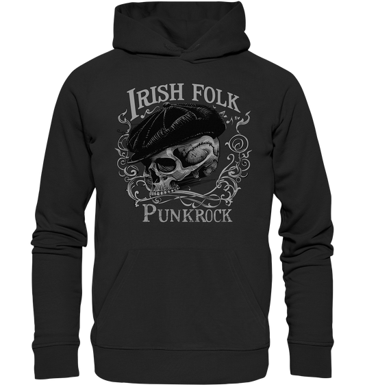 Irish Folk Punkrock "Flatcap-Skull II" - Organic Hoodie