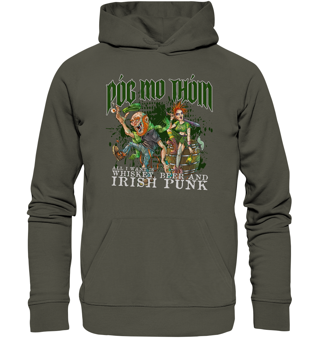 Póg Mo Thóin Streetwear "Whiskey, Beer and Irish Punk" - Organic Hoodie