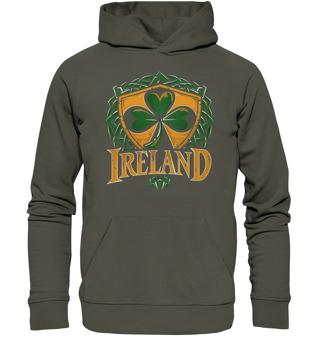 Ireland "Shamrock / Crest"  - Organic Hoodie