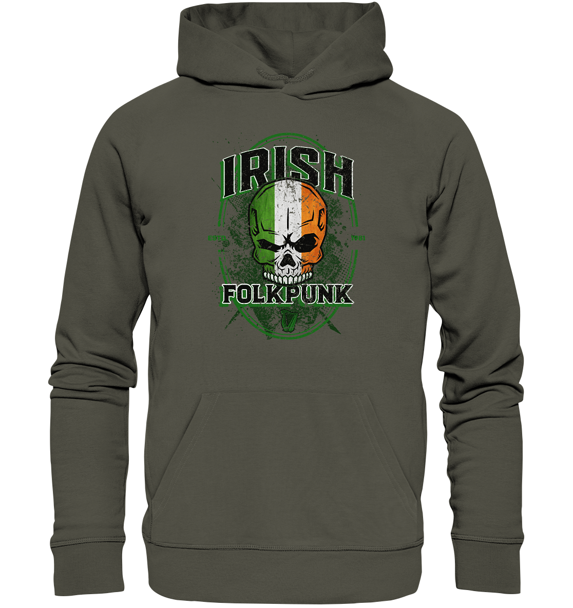 Irish Folkpunk "Skull" - Organic Hoodie