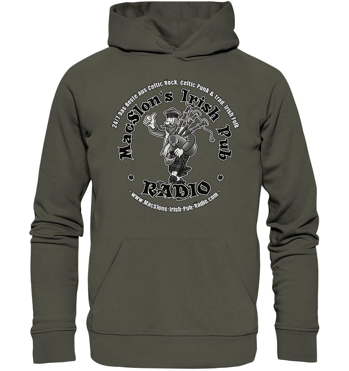 MacSlon's Radio "24/7 - Scotsman Logo" - Organic Hoodie