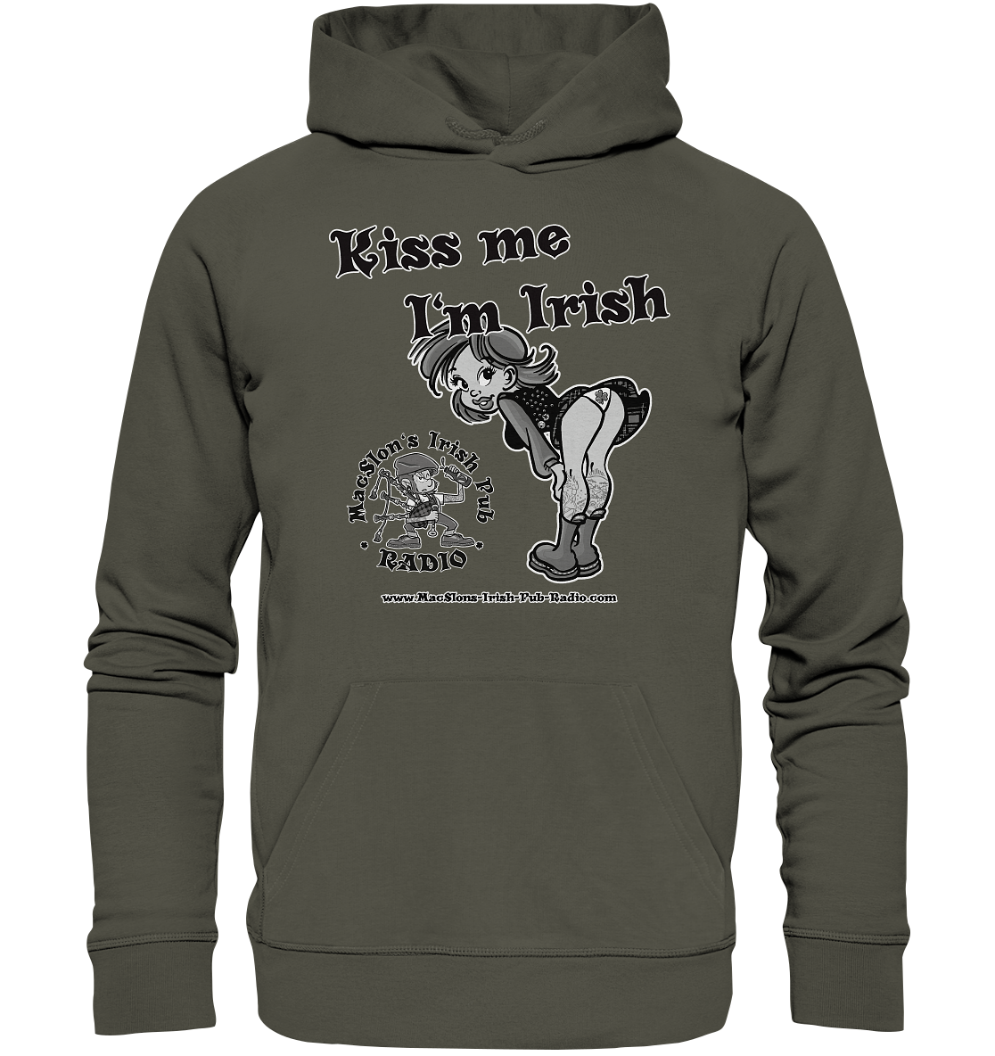 MacSlon's Irish Pub Radio "Kiss Me I'm Irish I"  - Organic Hoodie