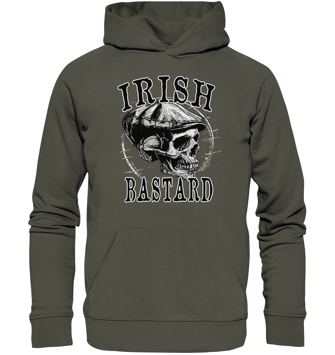 Irish Bastard "Flatcap-Skull II" - Organic Hoodie