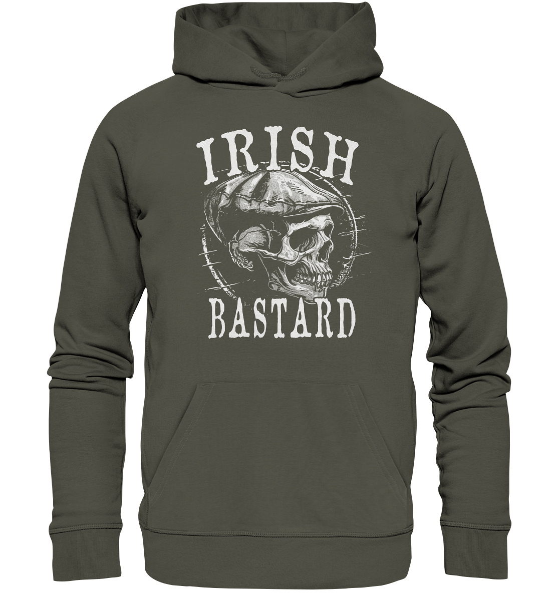 Irish Bastard "Flatcap-Skull I" - Organic Hoodie