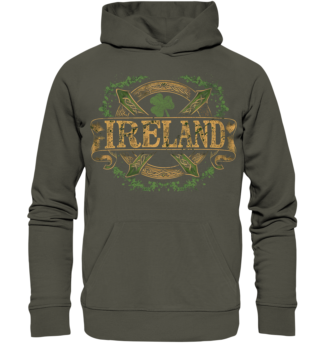 Ireland "Shamrock / Crest II"  - Organic Hoodie