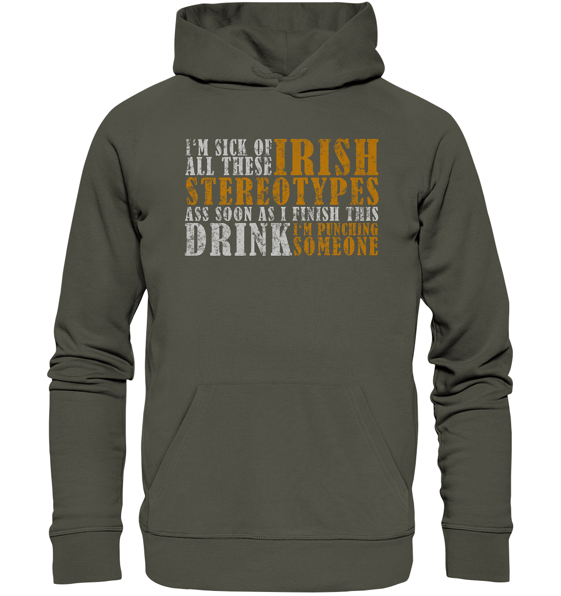 Irish Stereotypes "Punching Someone I" - Organic Hoodie