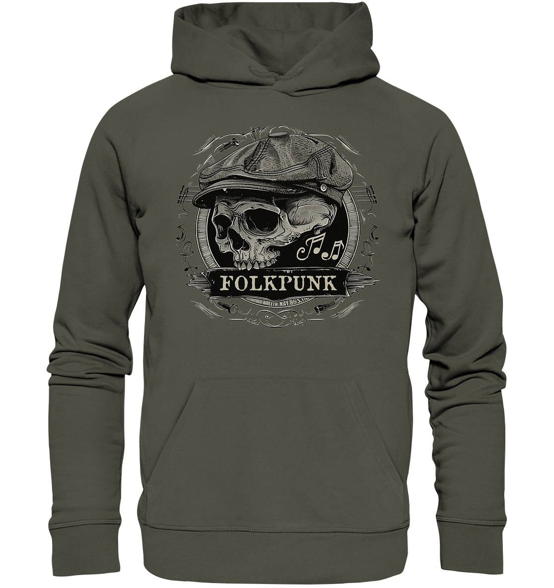 Folkpunk "Flatcap-Skull II"  - Organic Hoodie