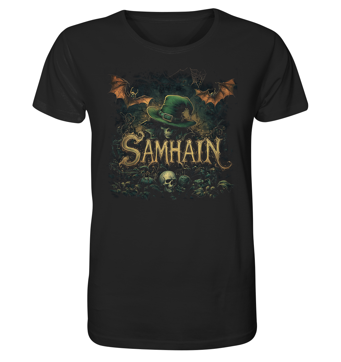 Samhain "Bats & Skulls II" - Organic Shirt