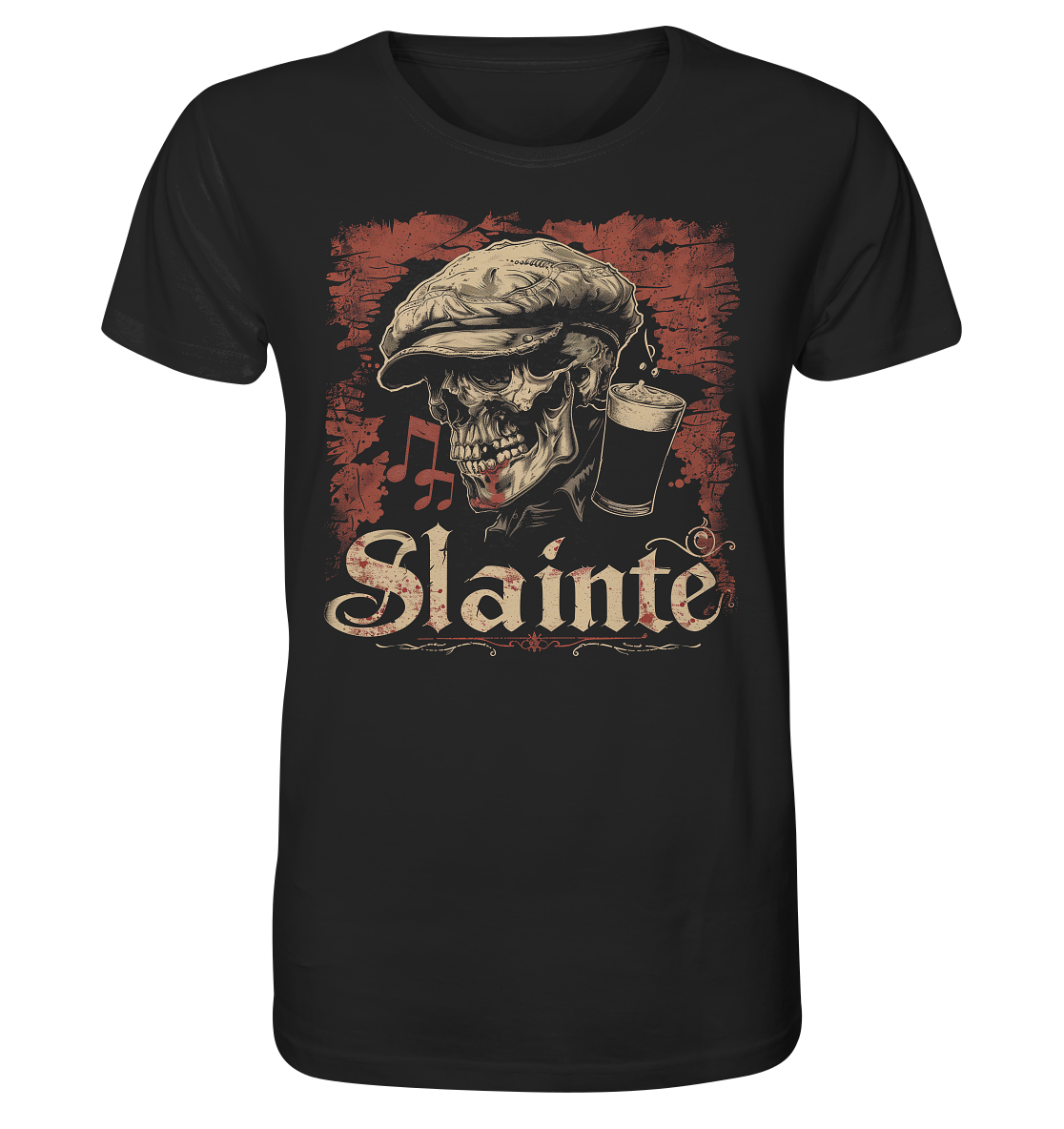 Slainte "Flatcap-Skull II" - Organic Shirt