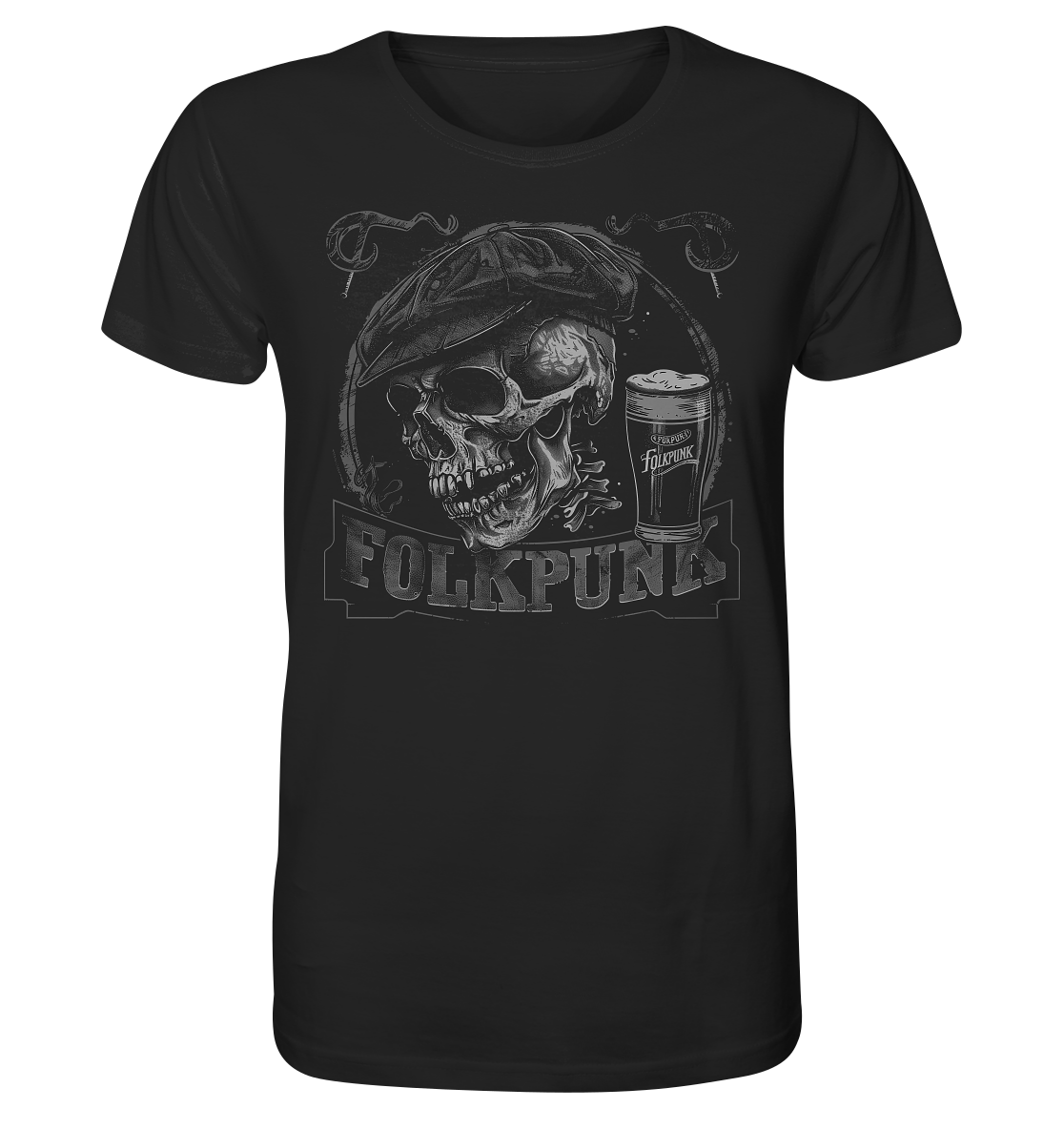 Folkpunk "Flatcap-Skull I" - Organic Shirt