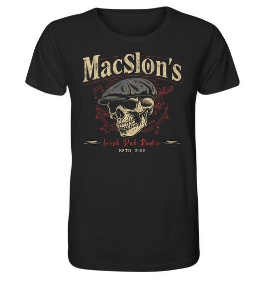 MacSlon's Irish Pub Radio "Estd. 2009 / Flatcap-Skull I" - Organic Shirt