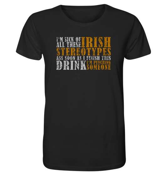 Irish Stereotypes "Punching Someone I" - Organic Shirt