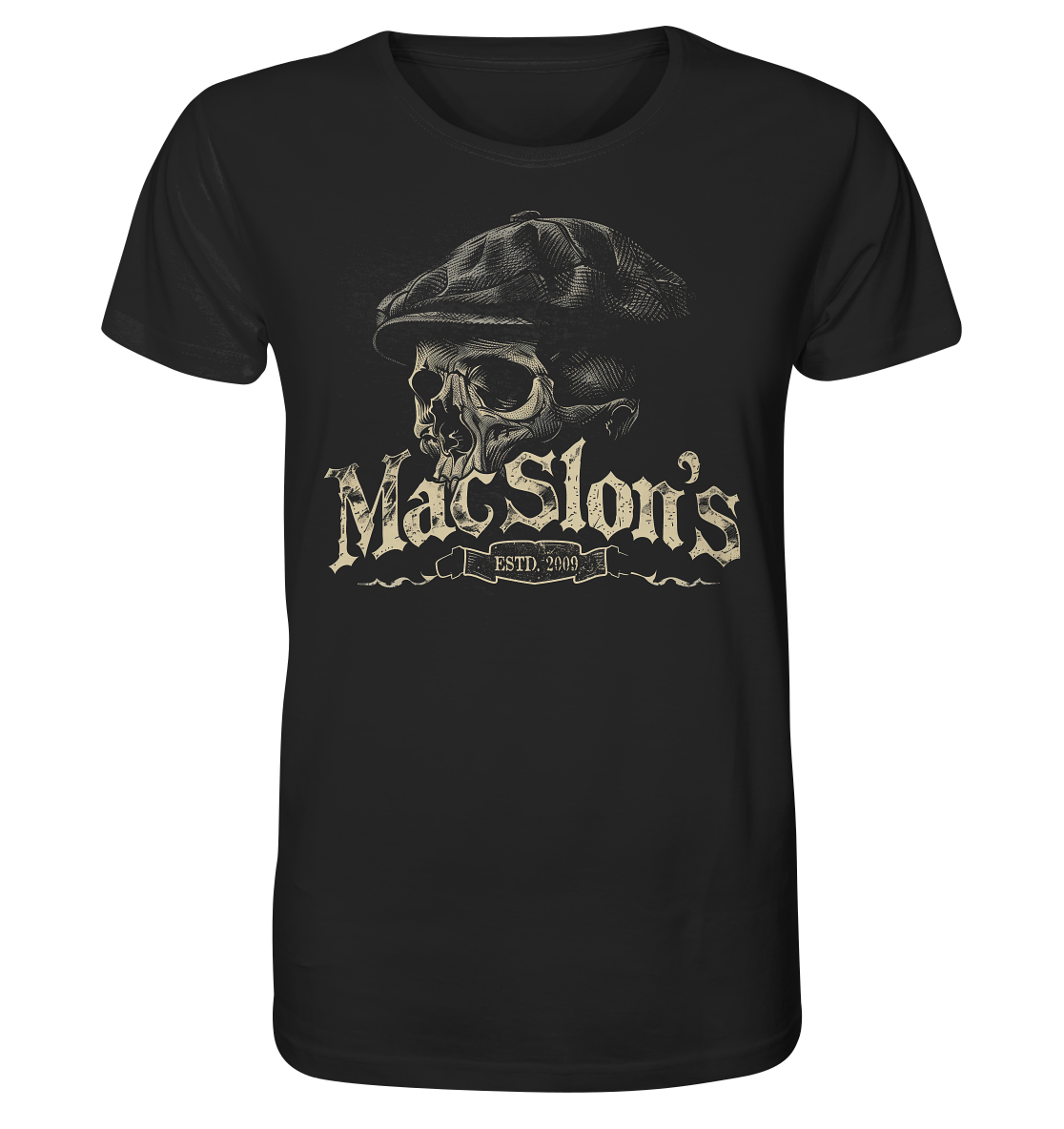 MacSlon's "Estd. 2009 / Flatcap-Skull XII" - Organic Shirt