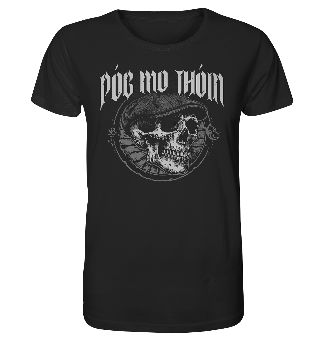 Póg Mo Thóin Streetwear "Flatcap-Skull I" - Organic Shirt