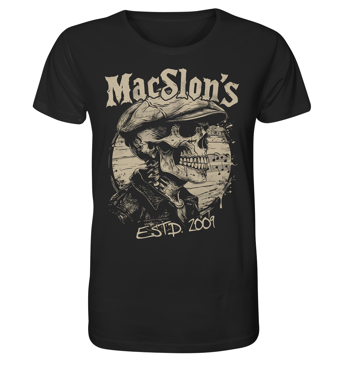 MacSlon's "Estd. 2009 / Flatcap-Skull XIII"  - Organic Shirt