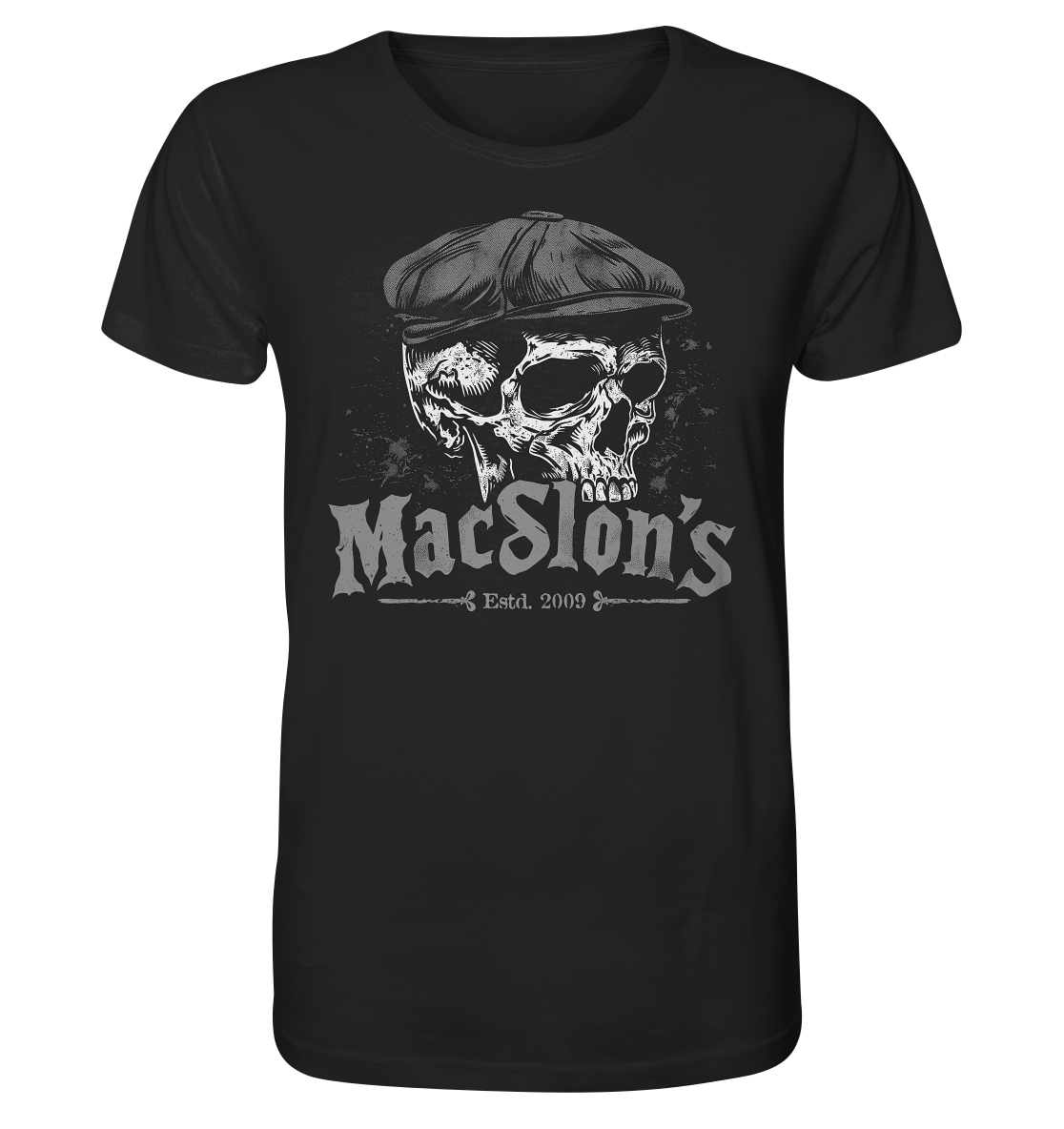 MacSlon's "Estd. 2009 / Flatcap-Skull IV" - Organic Shirt