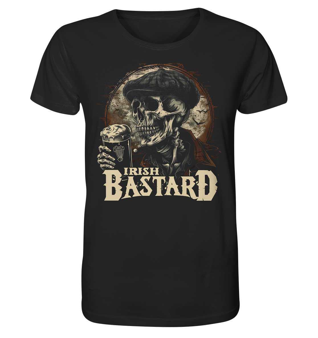 Irish Bastard "Flatcap-Skull IV" - Organic Shirt