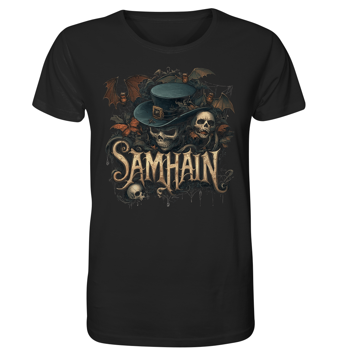 Samhain "Bats & Skulls I" - Organic Shirt