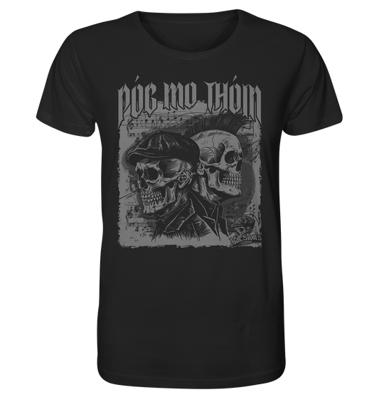 Póg Mo Thóin Streetwear "Flatcap & Mohawk Skulls I" - Organic Shirt