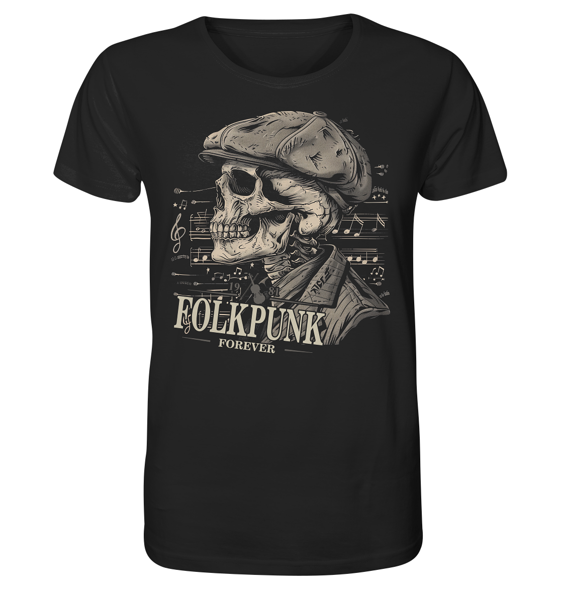 Folkpunk "Forever / Flatcap-Skull I" - Organic Shirt